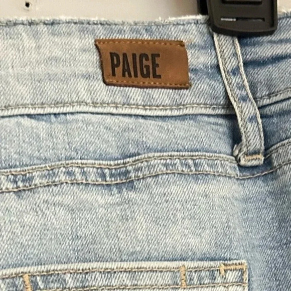 PAIGE High Rise Distressed Denim Mini Skirt Y2K Western Coastal Cowgirl size 30 - Picture 9 of 9